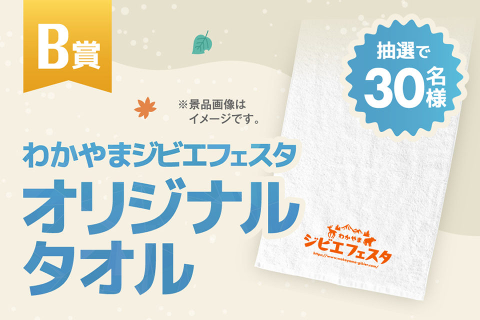 B賞 わかやまジビエフェスタオリジナルタオル 抽選で30名様